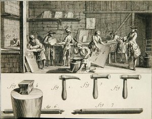 Bir metal işçisinin atölyesi ve araçları, Denis Diderot (1713-84) tarafından yayınlanan 