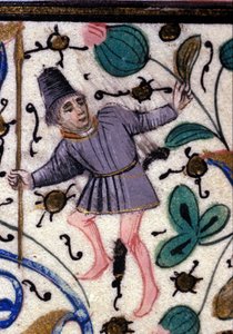 Bir yaver. 13. yüzyıldan Petrarch (Francesco Petrarca) tarafından Fransızca el yazması. Belediye Bibl. Rimini