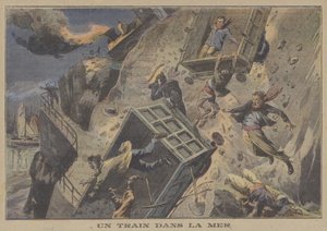 Denize düşen bir tren (renkli taş) by French School