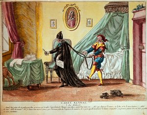 Abbé Raynal bir hezeyan içinde, c.1790 (el boyaması gravür) by French School