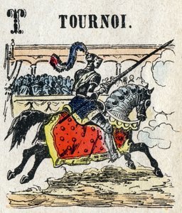 Abedary. Turnuva olarak T harfi. Küçük ansiklopedik alfabe, popüler dizi. Epinal görüntüleme, 19. yüzyılın sonlarında by French School