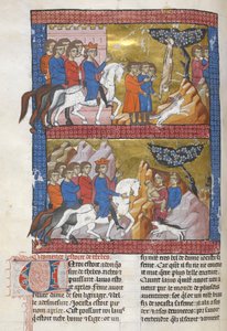 Ekle. 15268, f.75v Oedipus, Korint Kralı Polybus tarafından bulundu, 