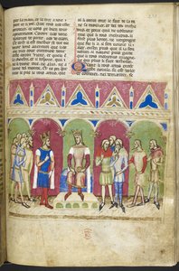 Ekle. MS 12228, f.223, Roman du Roy Meliadus de Leonnoys, c.1352 (parşömen) by French School