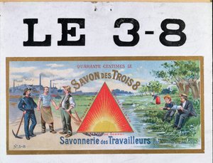 3x8 marka sabun reklamı, 19. yüzyıl sonu by French School