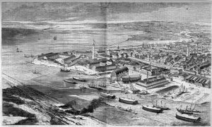 Lorient şehir ve limanının havadan görünümü, Morbihan (56) by French School