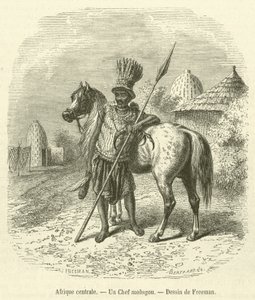 Orta Afrika, Bir Mousgou Şefi (gravür) by French School