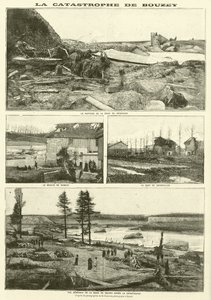 Bouzey sel felaketinin ardından, Fransa (gravür) by French School