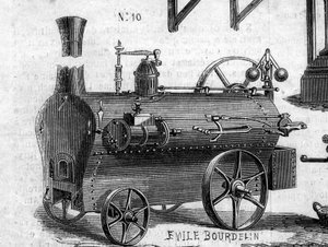 Tarım makinesi: 1860 yılında Paris tarım yarışmasında sunulan bir lokomotif. 7 Temmuz 1860 tarihli “” Le Monde Illustré” n°169
