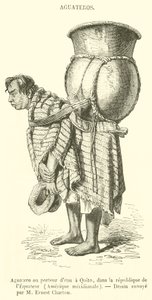 Aguatero veya Su Taşıyıcı Qnito, Ekvador Cumhuriyeti, Güney Amerika (gravür) by French School