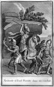 Alcibiades (MÖ 450-404), Atinalı devlet adamı ve strateji bir kavgada Sokrates
