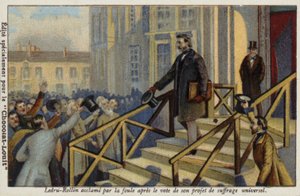 Alexandre Ledru-Rollin, genel oy hakkı önerisine yapılan oylamanın ardından kalabalık tarafından alkışlandı by French School