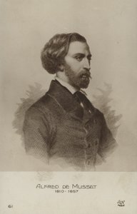 Alfred de Musset, Fransız tiyatro yazarı, romancı ve şair (lito) by French School