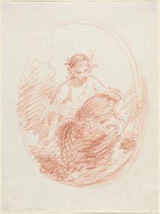 Alegorik Figür (dokuma kağıt üzerine kırmızı tebeşir) by French School