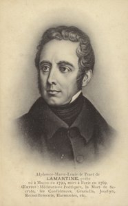 Alphonse de Lamartine (1790-1869), Fransız yazar, şair ve siyasetçi (lito) by French School