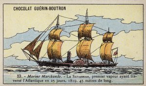 Amerikan çarklı vapur Savannah (chromolitho) by French School