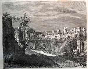 Fréjus Amfitiyatrosu - V.A. Malt-Brown tarafından “La France illustrée: coğrafya, tarih, istatistiksel yönetim” de gravür. 1884 by French School