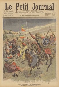 Habeşli bir şef, Somalilere karşı bir baskın düzenledi (renkli taş) by French School