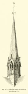 1793 yılında yıkılan eski transept sivri, by French School