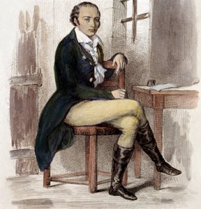 Andre Chenier (renkli gravür) by French School