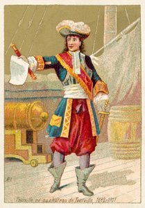 Anne Hilarion de Tourville, Fransız deniz komutanı (chromolitho) by French School