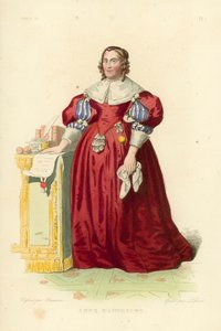 Avusturyalı Anne (renkli gravür) by French School