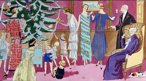 Noel Ağacının Etrafında, Art Gout Beaute dergisinden moda levhası, Aralık 1923 by French School