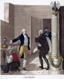 Lavoisier'nin laboratuvarında tutuklanması. by French School