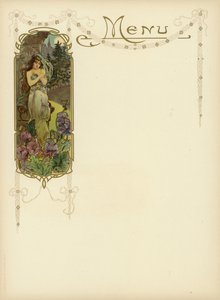 Bir menü için Art Nouveau tasarımı by French School