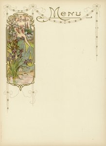 Bir menü için Art Nouveau tasarımı by French School
