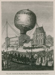 Montgolfier Balonunun Yükselişi; Bir Dönemin Gravürlerinden by French School
