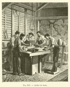 Kalabalık atölyesi (gravür) by French School