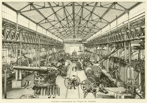 Creusot fabrikasının topçu atölyeleri (gravür) by French School