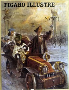 Otomobil Dion-Bouton 1905 ve montlar ve kürkler Grunwaldt - “” Le Figaro Illustré”de, Aralık 1904 by French School