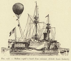 Bir cuirass gemiye esir balon by French School