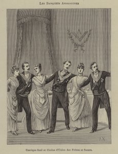Karışık seks kulübesinde ziyafet (gravür) by French School