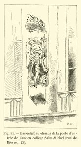 Eski Saint-Michel kolejinin giriş kapısının üzerindeki kısma, rue de Bievre, 12 by French School