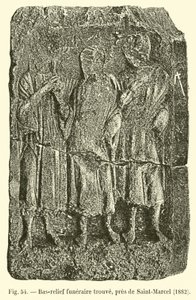 Saint-Marcel yakınlarında bulunan mezar kabartması, 1882 by French School