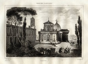 Basilica della Santa Casa - Loreto - Lorette Kutsal Alanı - Loreto - Our Lady of Loreto - Kutsal Loreto Evi veya Nasıra Evi - “” Pitoresk İtalya”dan Gravür - İtalya