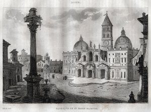 Basilica di Santa Maria Maggiore - Roma - Santa Maria Maggiore Bazilikası (Santa Maria Maggiore Bazilikası) Roma - “” Pitoresk İtalya ””dan Gravür - İtalya