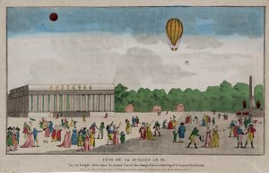 Bastille Günü, Paris, 14 Temmuz 1801 (el boyaması gravür) by French School