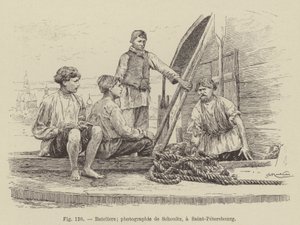 Bateliers (gravür) by French School