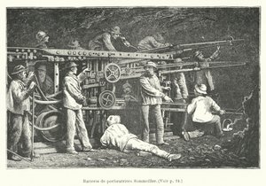 Pil de perforatrisler Sommeiller (gravür) by French School