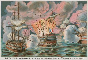 Aboukir Körfezi Savaşı, 1798 by French School