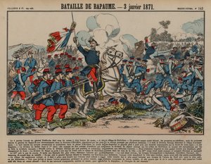 Bapaume Savaşı, Fransa-Prusya Savaşı, 3 Ocak 1871 (renkli gravür) by French School