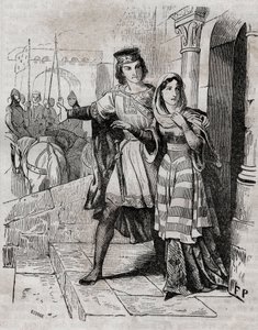 Bertrade of Montfort (1070-1117) Fransa Kraliçesi ile Fransa Kralı I. Philip - - Anquetil'in “Histoire de France”da. 19. yüzyıl. by French School