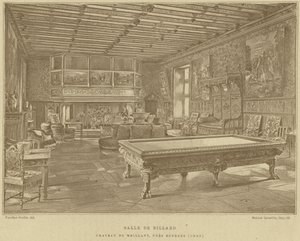 Bilardo salonu, Chateau de Meillant, Bourges, Fransa yakınlarında by French School