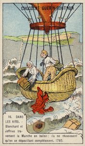 Blanchard ve Jeffries, İngiliz Kanalı boyunca ilk başarılı balon uçuşunu gerçekleştirdi by French School