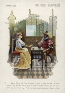 Mavisakal, karısının odasına girmesini yasaklıyor (chromolitho) by French School