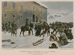 Aziz Bernard Dağı keşişleri tarafından alınan Bonaparte by French School