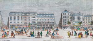 Güney tarafında Montmartre Bulvarı ve güney tarafında bulvar des Italiens - Rue Vivienne - Maison Frascati - Rue Richelieu - Cafe Cardinal - Edmond Texier tarafından “Tableau-de-Paris” gravürü 1852 by French School